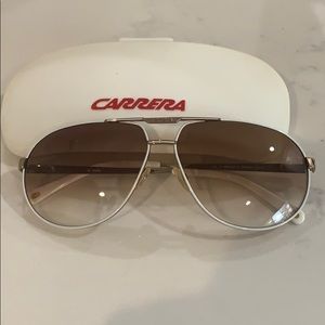 Carrera white and gold trim sunglasses